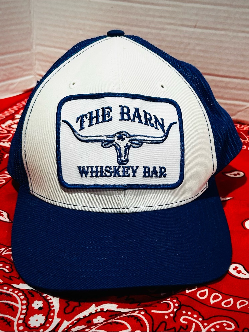 The Barn Whiskey Bar Trucker Hat Adjustable Chambers County Tx Western Country